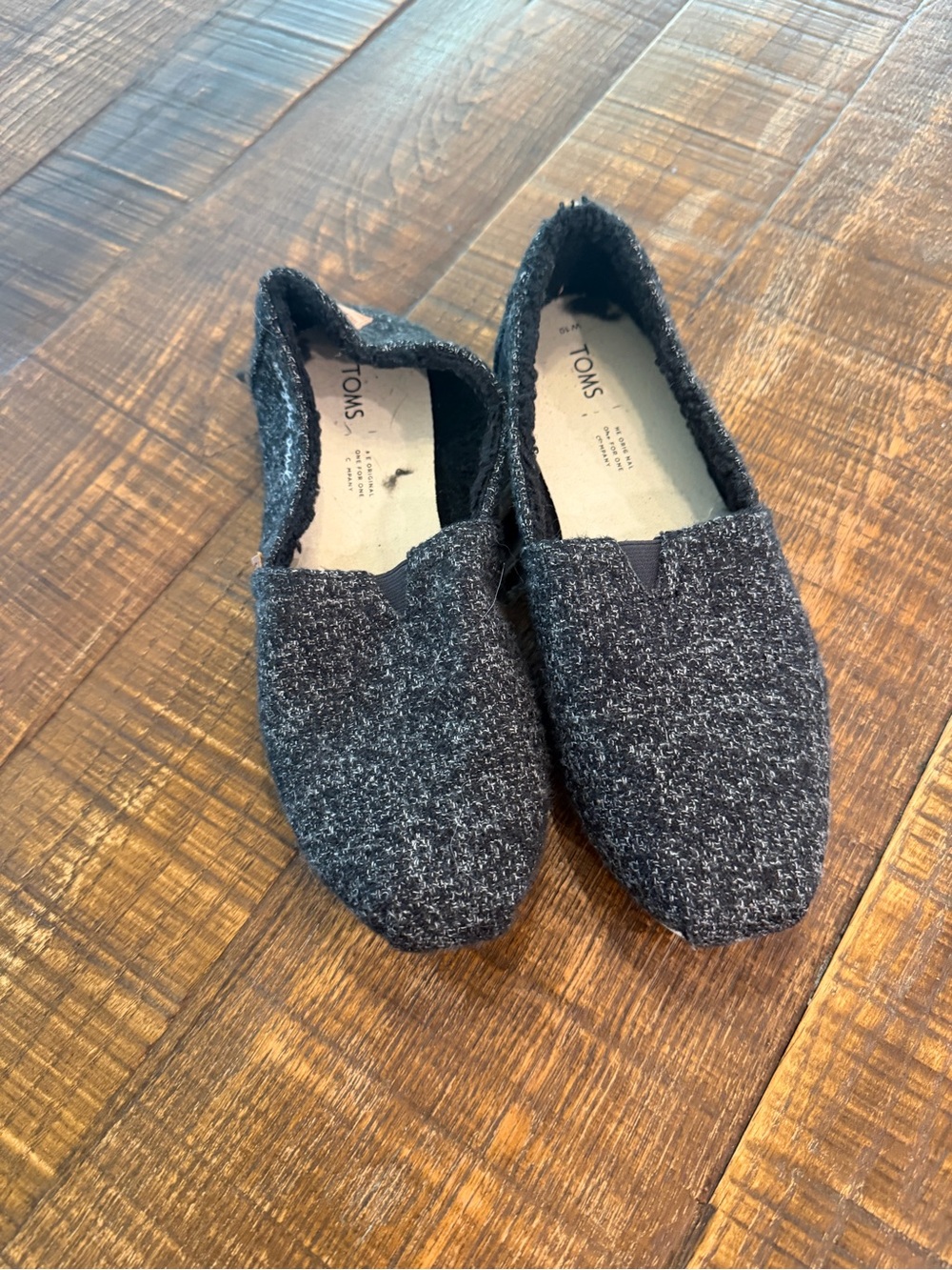 Toms Women’s Slip-On Loafers in Charcoal Heather Knit